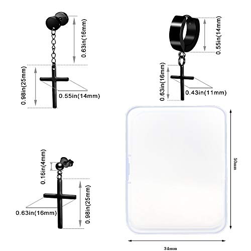 Onesing 15 Pairs Earrings For Men Black Stud Earrings Mens Earrings Stainless Steel Earrings For Men Women Jewelry Piercing Men Earrings Set #TOP5