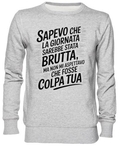 Sweat-shirt gris Sapevo col rond en maille jersey douce et finitions soignées