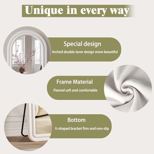 Image of Koonmi 56 inchx24 inch Arched Full Length Mirror, Floor Mirror with Stand