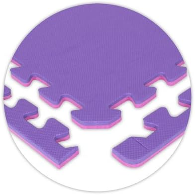 8' x 8' (16 pieces) Pink / Purple Flowers Economy Reversible SoftFloors Interlocking Comfortable EVA Foam Rubber
