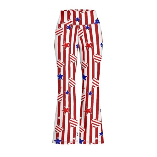 American Flag Girls Flared Leggings Stylish Star High-Waisted Yoga Pants 5-14 Years2