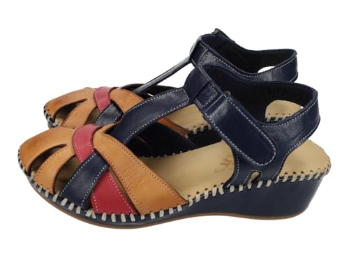 Sandales 48 heures pour femme en cuir avec talon bas confortable