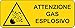 ADESIVO PERICOLO ATTENZIONE GAS ESPLOSIVO 125x330 mm