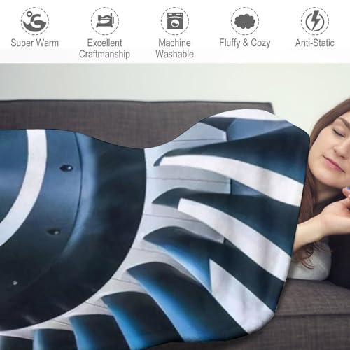 Couverture ronde flanelle 140 cm imprimé Jet Engine pour canapé et camping - 4