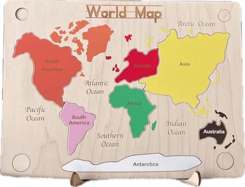 Amazon.com: Montessori continent world map puzzle : Handmade Products