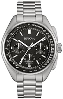 Bulova Lunar Pilot Watch 96B258 - Herren Designer-Armbanduhr Mond-pilot- Chronograph mit schwarzem Zifferblatt - Armband aus Edelstahl