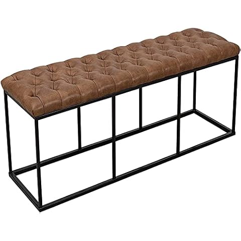 HomePop Decorative Bench, Fabric, Brown Cover