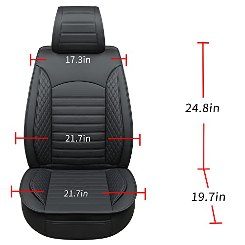 Kboise 2Pcs Front Seat Covers, Luxury Breathable Leather Seat Covers, Universal Non-Slip Automotive Vehicle Seat Covers, Seat Protectors For Most Cars, Suvs, Trucks,Black #TOP6