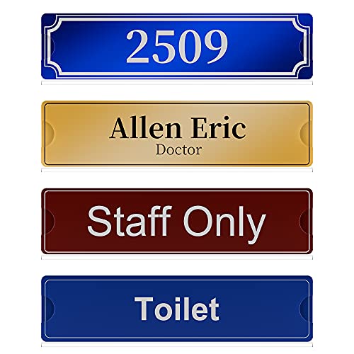 Richboom Acrylic Wall Name Plate Holder, 2x8 Inch, 10 Pack Clear Acrylic Sign Holder Frame with Adhesive Tapes, Door Plates for Home, Office, Classroom