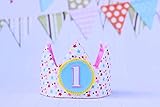  Corona niña princesa, corona de tela para cumpleaños niña, adorno de pelo niña