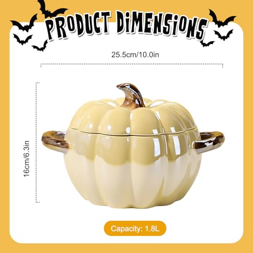 Macetas decorativas para Halloween en forma de calabaza de 1,8 l 7
