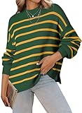 Dokotoo Womens Oversized Sweaters Fall 2025 Outfits Lightweight Sweater Teacher Striped Clothes for Women Trendy Oversized Women's Sweaters Fashion 2025 Winter Pullover