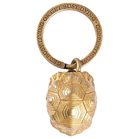 COPPERTIST.WU Animal Bell Keychain Antique Animals Bells for Pet Bell Doorbell Christmas Tree Decoration Creative Home Decoration Original Handcrafted Design (Brass Tortoise Bell) Cover