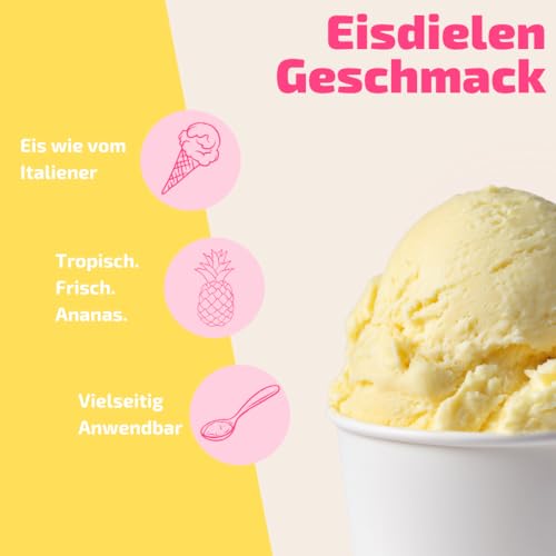 Ananas Eispaste Eis Aroma für leckeres Eis Desserts Spritzige Getränke Pralinen Zum Verfeinern von Eis Getränke Kuchen Tortencremes Eiscreme Inhalt 250 g – Bild 3