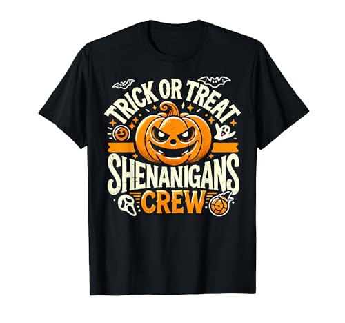 Trick or Treat Shenanigans Crew Kids Halloween Trick Treat Maglietta