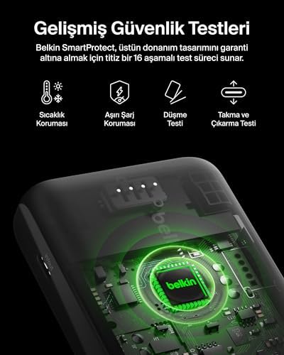 Belkin Taşınabilir Şarj Cihazı, 20K Entegre Kablolu Taşınabilir, 30 W Güç İletimli Hızlı Şarj, USB-C, iPhone 17, iPad Pro, Galaxy S25 Serisi ve Daha Fazlası, Mavi - Görsel 8