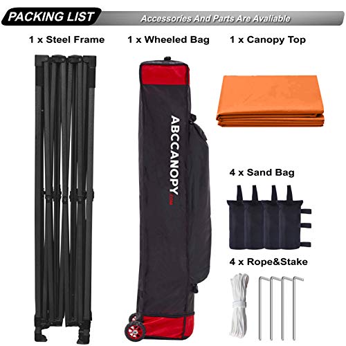 Image of ABCCANOPY Patio Pop Up Canopy Tent 10x15 Commercial-Series (Orange)