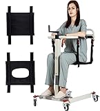 Hurchen Patient Lift Transfer Chair, Patient Lift for Home and Car, Transfer Lift Portable Patient Lift Wheelchair Commode for Elderly Nursing Wheelchair Lift Aid, Height Adjust (Basic)