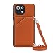 Produktbild PekaTech Handykette für Xiaomi Mi 11 Lite 5G, PU-Leder Hülle- Handyhülle mit Band zum Umhängen - Klapptasche Handytasche Case mit Handy-Kette, Kartenfach und Portmonee, Braun