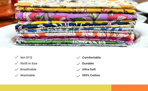 Servilletas de tela 100% algodón con estampado floral miniatura 2