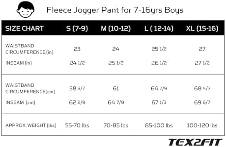 TEXFIT 2-Pack 7-16yrs Boys' Jogger Pants, Fleece Sweatpants (2pcs Set) 7 41Q2EhkhRpL. AC