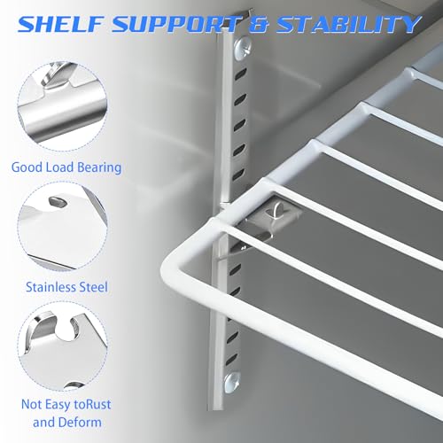 Clips para estante de refrigerador y congelador en acero inoxidable plata lote de 25 piezas 8