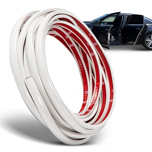 True Line Automotive White Car Door Edge Guards - 30 FT Car Door Edge Protector - Ultra-Durable Door Edge Guard with 3M Adhesive, Universal Fitting, Scratch Protection for Car Doors, Lightweight