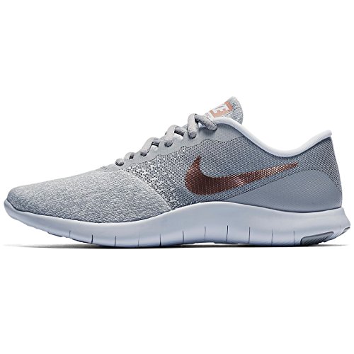 Nike Women's Flex Contact Running Shoe (8.5, Wolf Grey/Metallic Rose Gold)