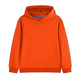 Phedrew Cotton Kids Hoodie Sweatshirt Midweight Long Sleeve Pullover Boys Girls Tops Clothes for Toddlers(Age 2-14) Orange
