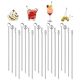 Práctica y respetuosa con el medio ambiente: las barras de cóctel de acero inoxidable no son desechables y reciclables. Los pinchos de metal para cóctel están diseñados para durar toda una vida y se pueden reutilizar después de enjuagar. Es un buen ayudante para cocinas domésticas, chefs y camareros.