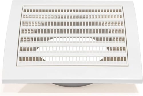 Vent Systems Ø 150 mm, biała osłona szczeliny wentylacyjnej do suszarek, otworów wentylacyjnych i rury wylotowej, 190 x 190 mm, nadaje się do użytku na zewnątrz