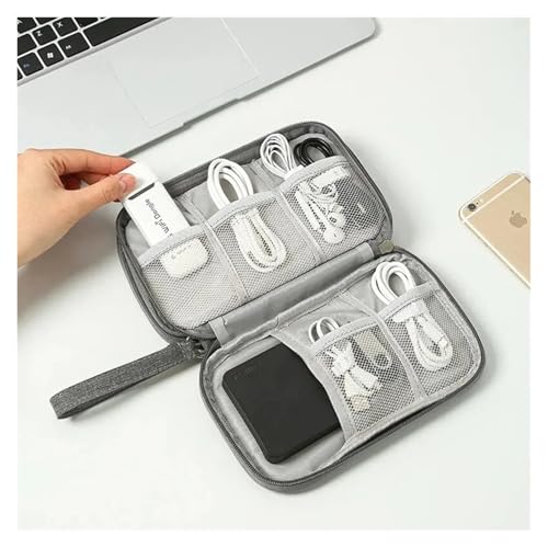 Bolsa organizadora de viaje para evitar enredos de cables con almacenamiento impermeable negro 8