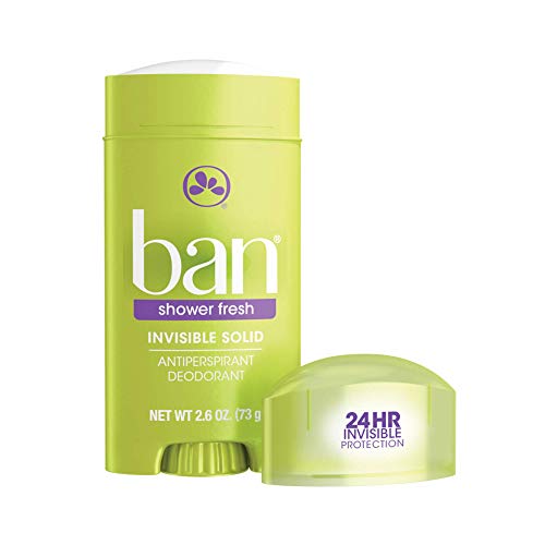 Ban Shower Fresh 24-Hour Invisible Antiperspirant, Solid Deodorant For Women And Men, Underarm Wetness Protection, With Odor-Fighting Ingredients, 2.6 Ounce (Pack Of 4) #TOP1