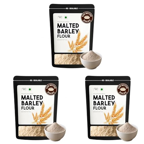 Image of TWF Malted Barley Flour | 1kg | Professional | Diastatic | With Resealable Packaging | Great Essential for Baking | No Added Flavor | No Added Color | Low in Gluten (Pack of 3)