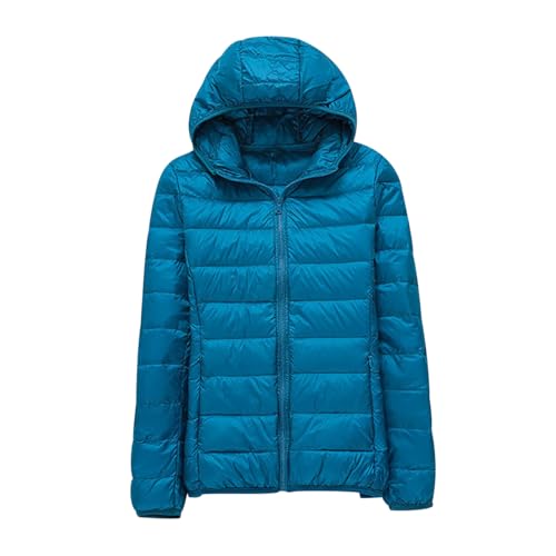 Plumífero Ligero Mujer Capucha Plumifero Ultraligero Chaqueta Plumas Ultraligero Abrigo Plumon Acolchado Plumiferos Ligeros Cazadora Plumas Puffer Jacket Mujer Quilted Down Jacket Women Azul 5XL