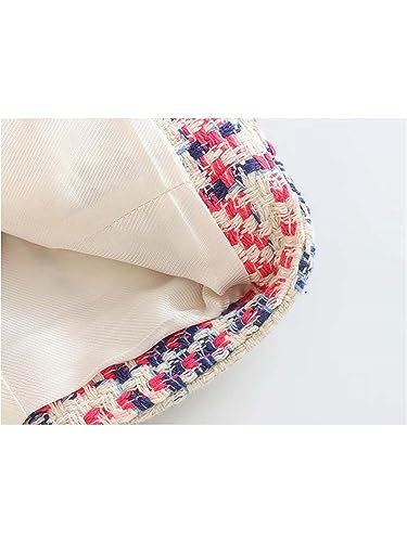 Blazers Women's Tweed Cropped Blazer Coat Long Sleeve Double Breasted Outerwears4