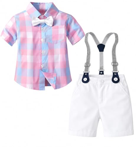 Image of Kids Boys Printed Cotton Short Sleeve Collared Neck Ethnic Wear Spandex Shirt & Shorts with Bow tie.