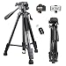 UBeesize 60-inch Camera Tripod, 5kg/11lb Load TR60 Load Portable Lightweight Aluminum Travel Tripod with Carry Bag & Bluetooth Remote, for DSLR SLR Cameras Compatible with iPhone & Android Phone