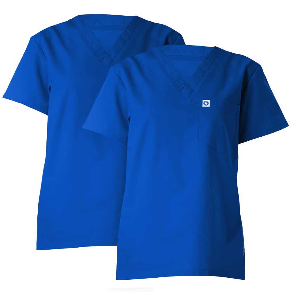 SPECTRUM UNIFORMS Scrub Top Doctor Nurse Coat Unisex V-Neck Soft Fabric Ideal for Medical Professionals- Pack of 2