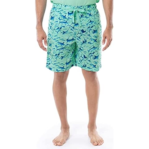 Guy Harvey Men's Sleep Pajama Shorts, Beach Glass/Tossed Bills, Medium Cover