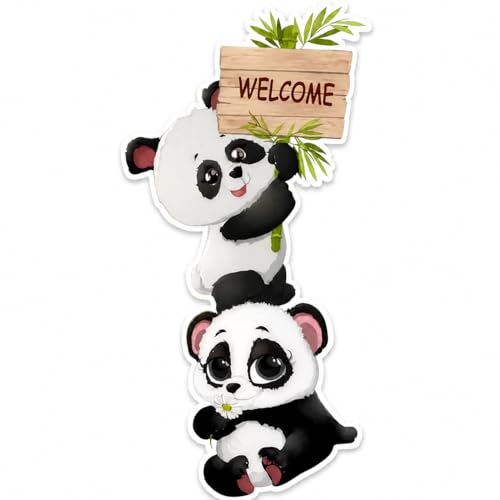 Vinilo Decorativo Panda Cartoon Multicolor 24x16 Pulg