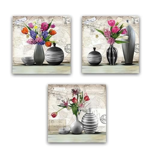 Toile fleur vintage dsdsgog pour une ambiance zen dans le salon