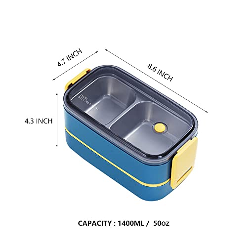 Aroplor Stainless Steel Bento Box Adult Lunch Box, 2 Layer Compartmented Food Containers Lunch Box Containers Leak-Proof Microwave Dishwasher Freezer Safe Suitable For Travellers Outdoor Picnic #TOP5