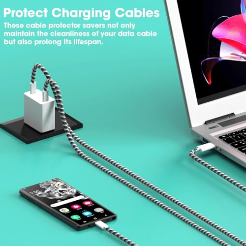 Image of Sounce Spiral Cable Protector, Chargers Cable Protector Data Cable Protective Sleeve, Headphone Saver, Charger Protective Cover for Phone USB Prevent Pets from Biting The Cable (Set of 3)