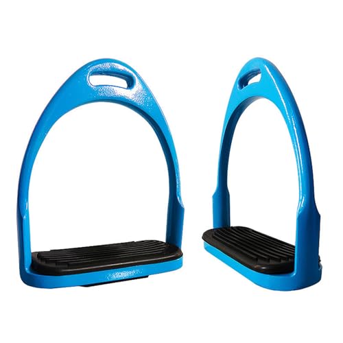 2 Piezas Estribo de Caballo,estribos para sillín de aluminio de 4.72 pulgadas con almohadilla de goma negra ,cómodos estribos de Apoyo Accesorios de Seguridad para Equitación para deportes ecuestres