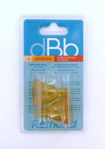 dBb Remond Blister 2 Tétines Nn - Caoutchouc à Perçage Excentré et Régulateurs d'air Cover