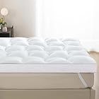 Memory Foam Mattress Topper Queen, Mattress Topper Pressure-Relieving Bed Topper with Secure Strap Design for Back Pain, Soft and Supportive, Shredded Memory Foam