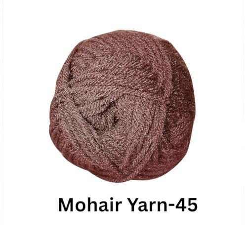 Image of VCR Mohair Nylon Maroon Yarn, 100 Grams Hank, 196 Meters Length, Acrylic 75%, Mohair Nylon 25%, Pack of 1 Yarn, Soft Crosia Threads, Suitable for Winter Garments.