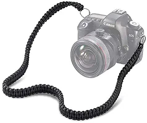 Image of Black Beauty Shoulder Camera Strap Durable Paracord 550LB Camcorder Shoulder Neck Vintage Camcorder Belt for Canon Nikon Sony Olympus SLR DSLR Cameras (Black)