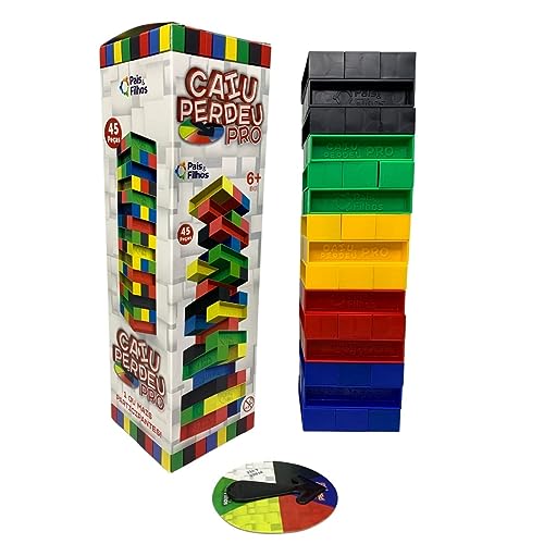 Jogo Caiu Perdeu Pro Roleta Brinquedo Torre Colorido Peças Estratégia Férias Presente Desafio